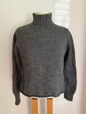 Sundance 90s Vintage Wool Alpaca Gray Turtleneck Sweater Large